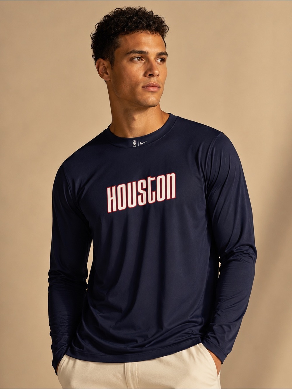 NBA Black Dri-FIT Crew with Gold Logo
